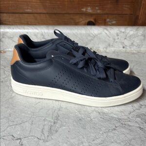 K-Swiss Blue and Tan Sneakers with Streamlined Design